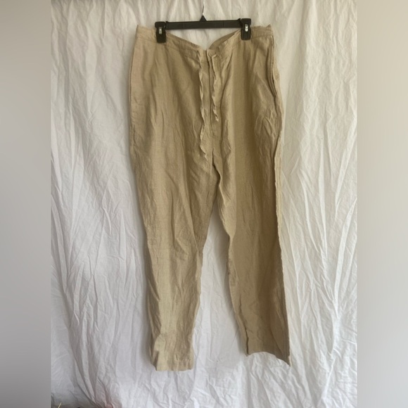 Brandini 100% Linen Straight Wide Leg Tie Waist Size XXL - Picture 3 of 13